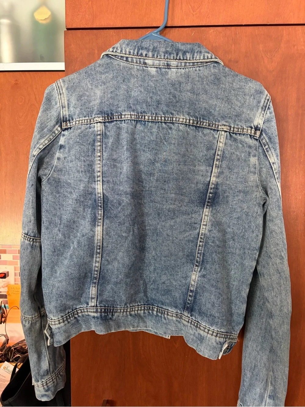 Free People Washed Blue Denim Jacket - Picture 2 of 4